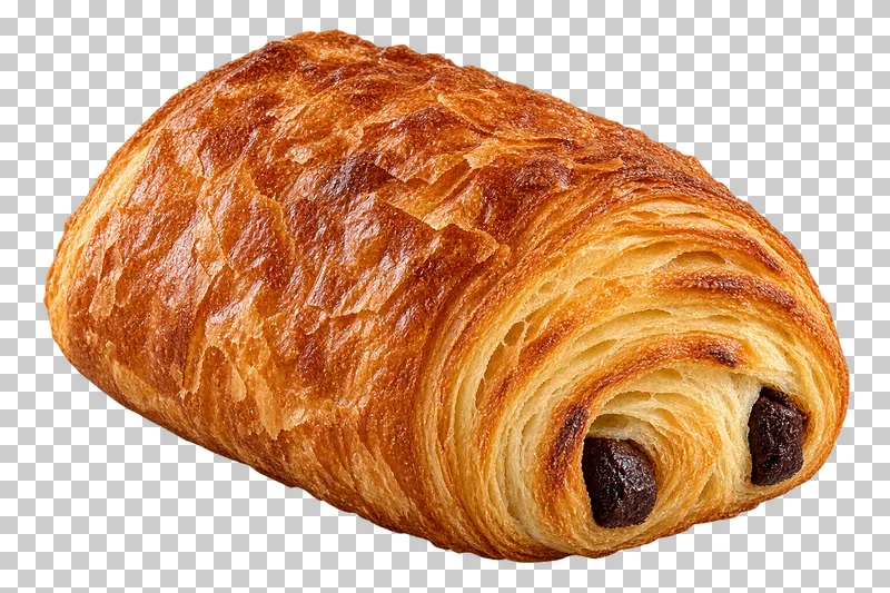 A rectangular pain au chocolat with two visible chocolate baton ends.
