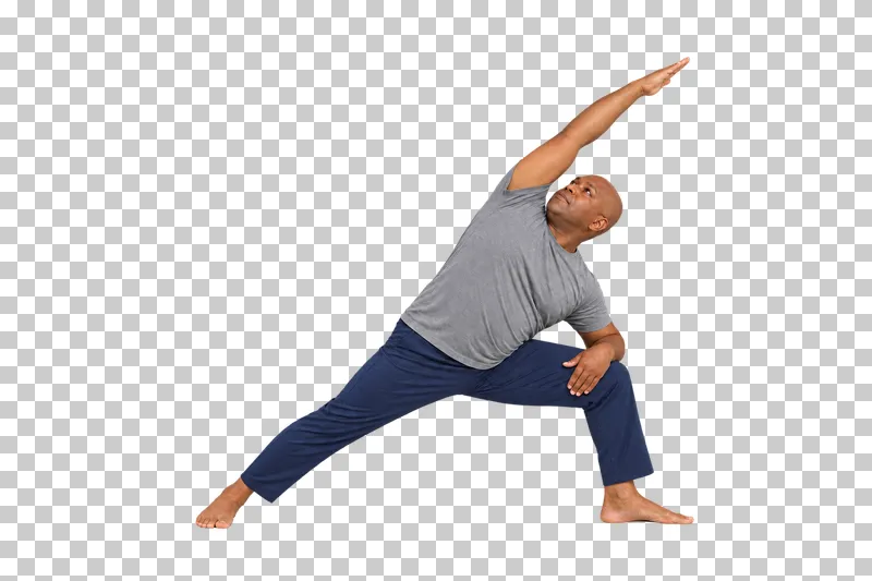 A fictional adult in extended side angle, shown full body in natural photographic style.