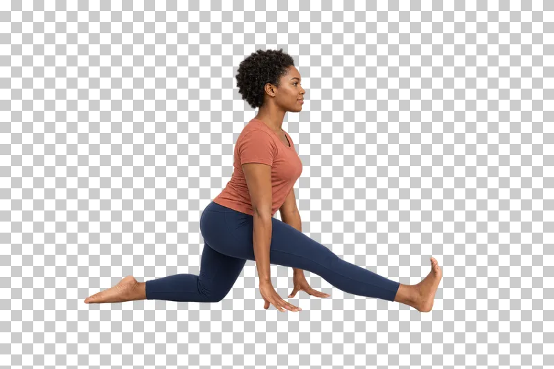 A fictional adult in half split, shown full body in natural photographic style.