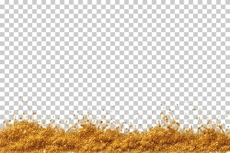 A dense bank of fine gold particles along the bottom edge with an open upper canvas.