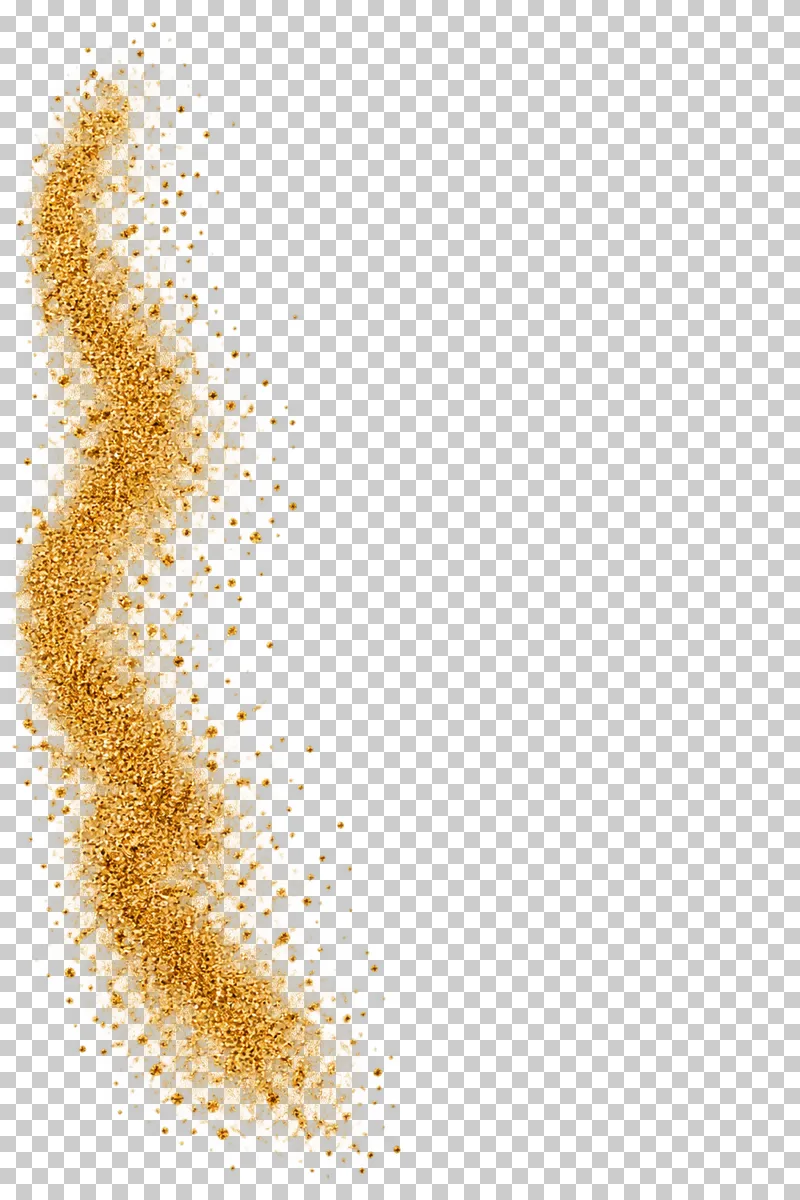 A narrow feathered gold powder margin along the left side.