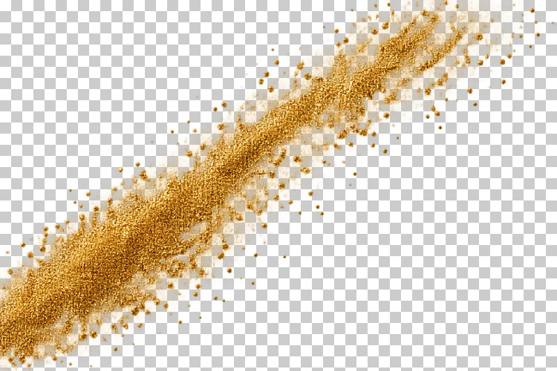 An eroded diagonal gold particle edge with an open lower-right area.