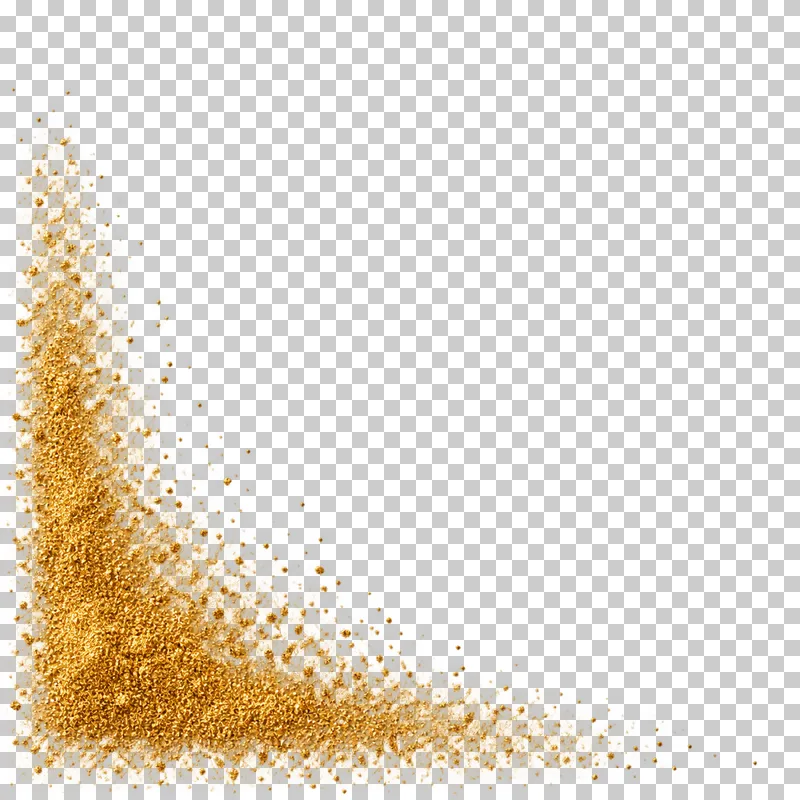 A feathered L-shaped gold powder corner at the lower left.