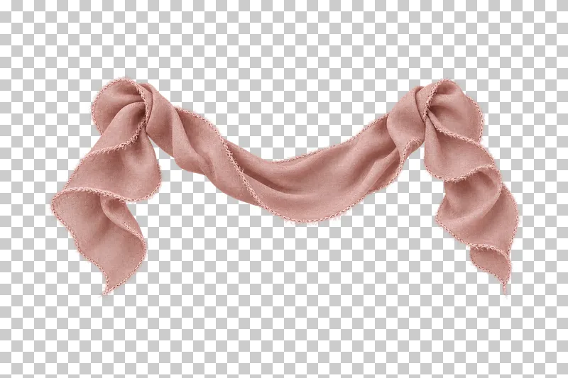 A dusty-rose silk header swag with one shallow hanging scallop and gathered outer ends.