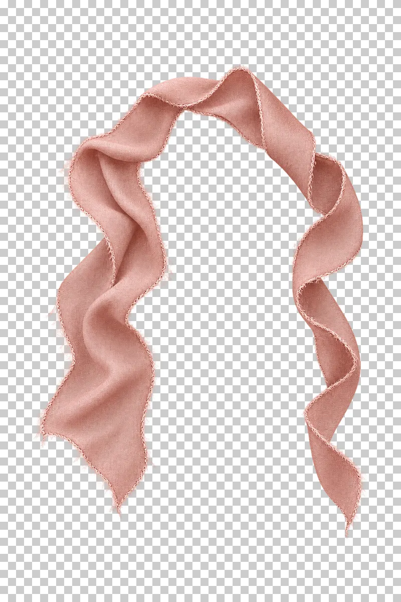 A tall open-bottom dusty-rose silk arch with a curved upper span and two unequal falling sides.