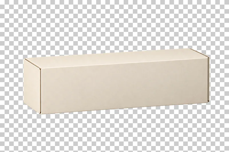 A low elongated ivory tea carton with closed tucked ends and a broad blank front panel.