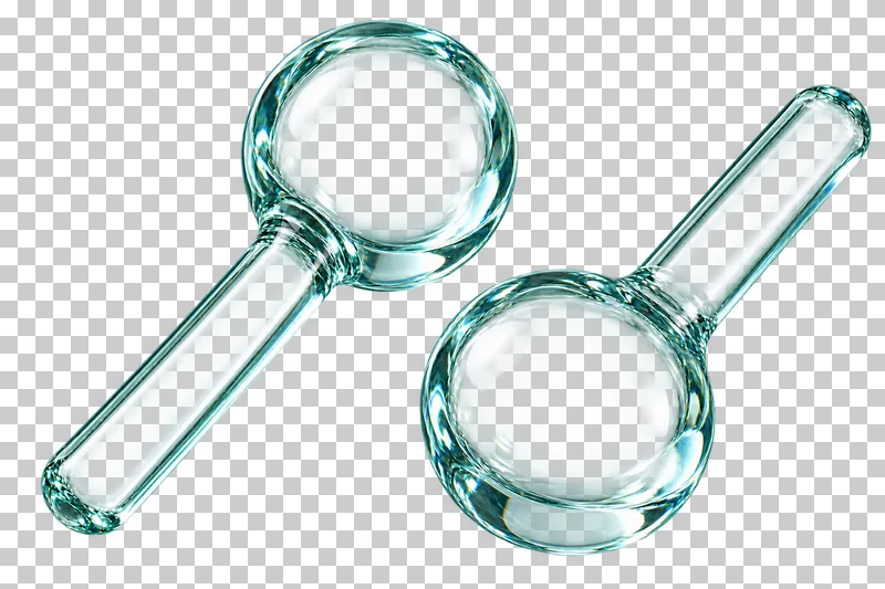 Two pale-aqua glass cooling facial globes with long translucent handles.