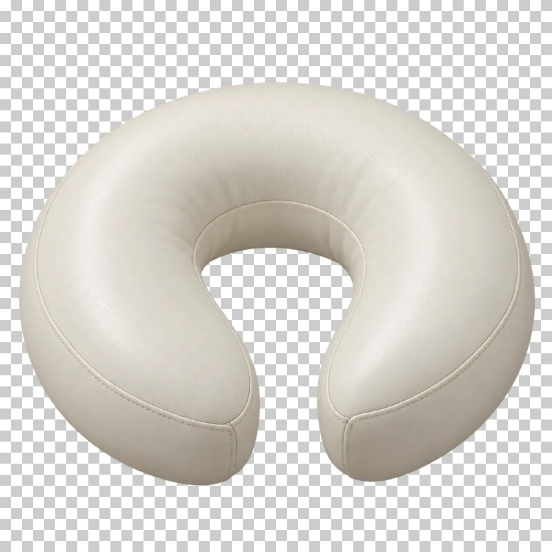 A U-shaped ivory face-cradle cushion with an open center.