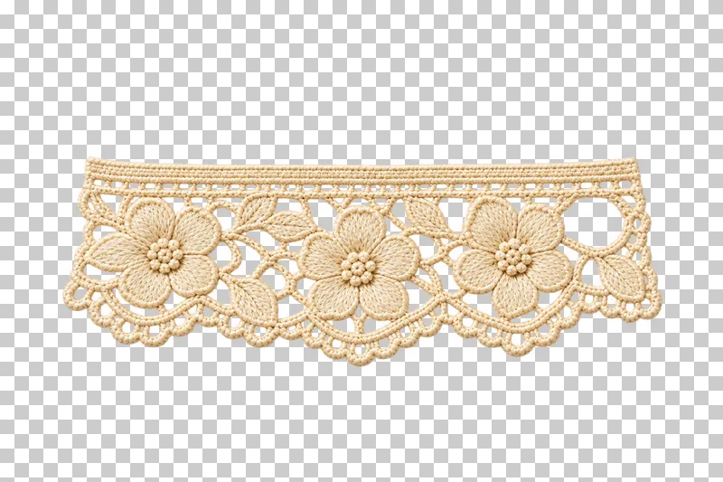 Wide ivory floral guipure lace strip with a scalloped lower edge.