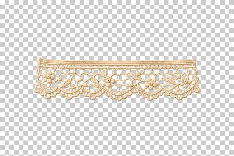 Ivory floral net lace edging with raised flowers and small scallops.