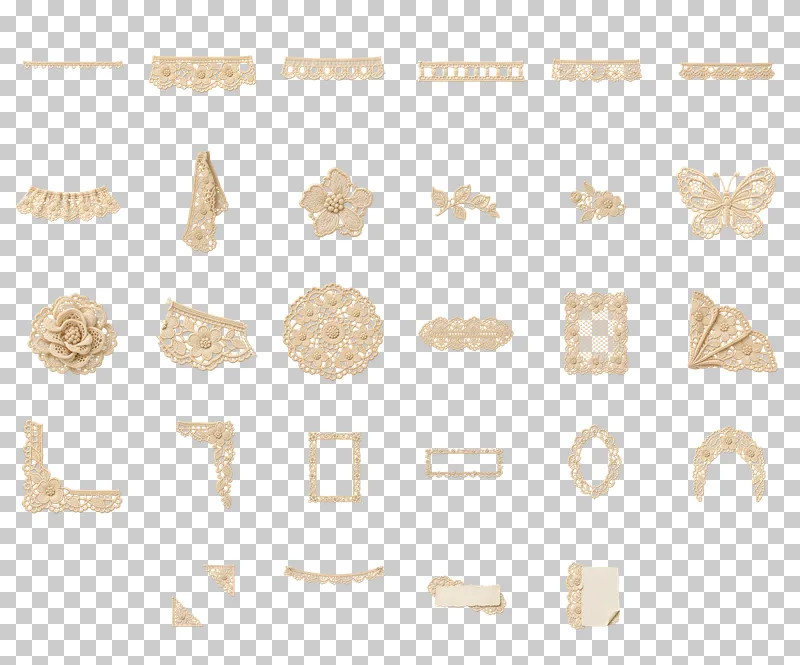 Lace Trims, Doilies and Stationery Frames PNG Collection: all 28 elements in one grid