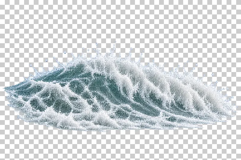 A low ocean breaker spilling a long fringe of white foam.