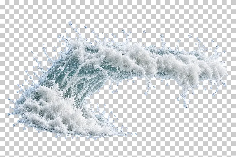 A rebounding water sheet with an irregular foaming overhang.