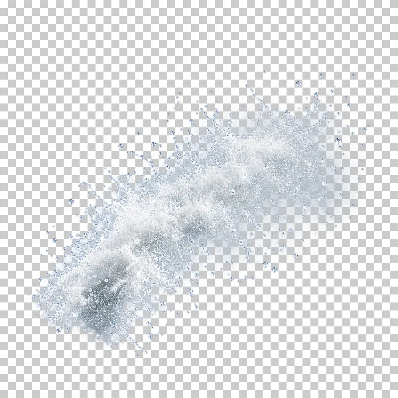A compact pale sea-mist plume with granular wet fringes.