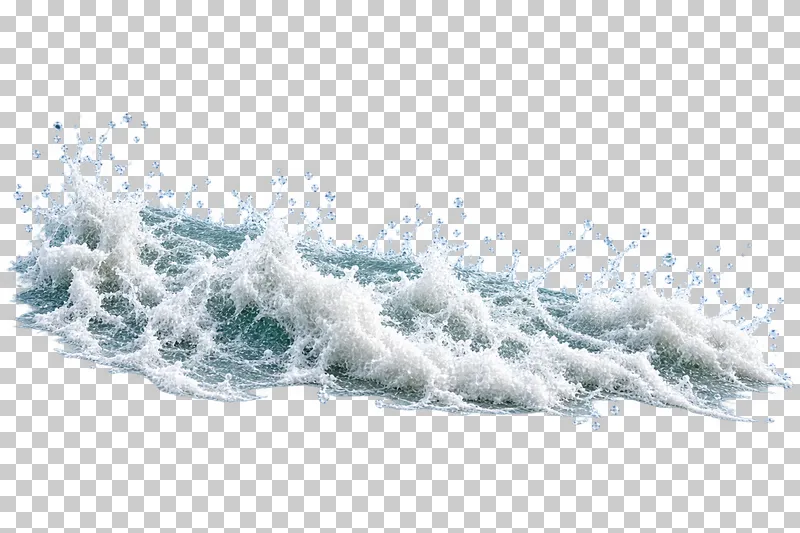 An advancing scalloped shorewash foam front with a narrow wet edge.