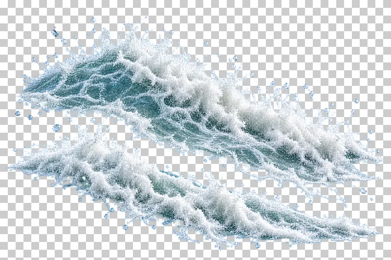 Two unequal overlapping shorewash seams with clear gaps between them.