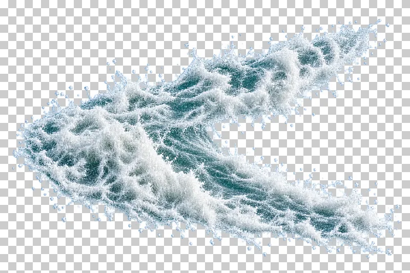 A diverging turbulent wake with central churn and trailing foam.