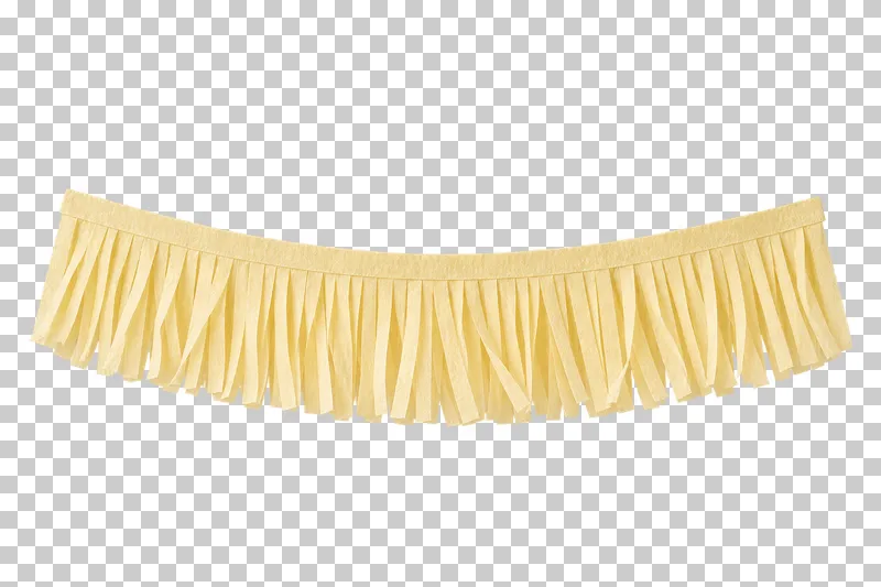 Fringed crepe paper strip with attached spine in coordinated pastel paper, shown as a realistic cutout with a transparent background.