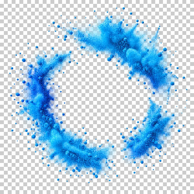 Dry matte color powder forming broken hollow powder ring.