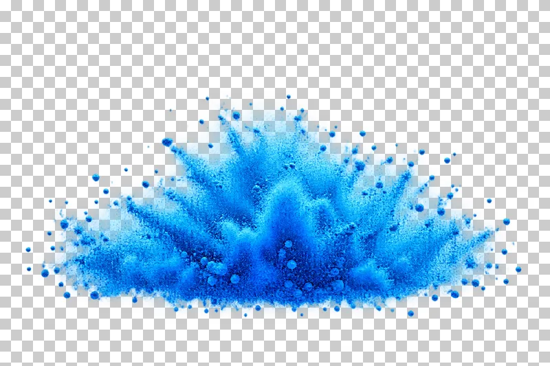 Dry matte color powder forming low hemispherical powder dome.