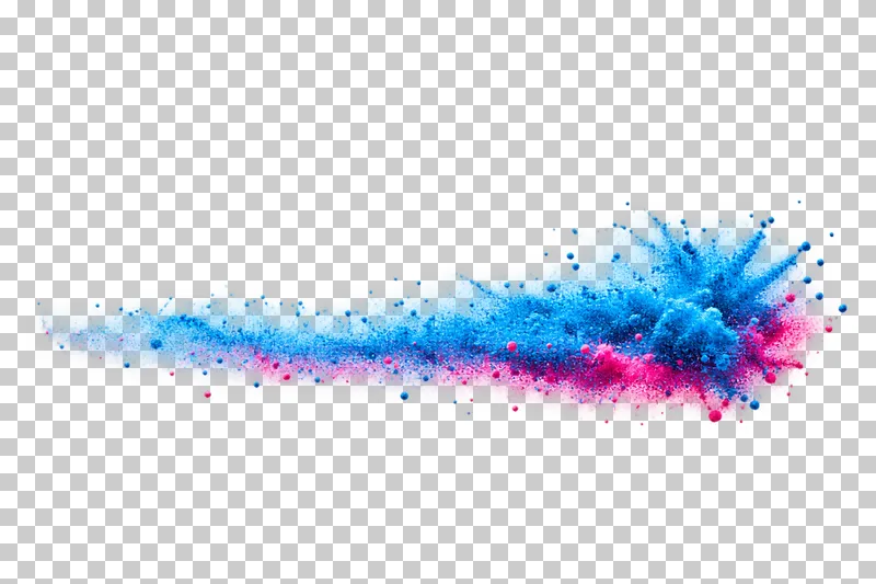 Dry matte color powder forming tapered sprint wake.