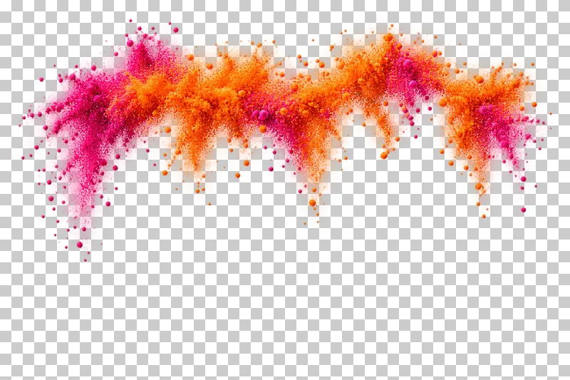 Dry matte color powder forming broken falling top fringe.