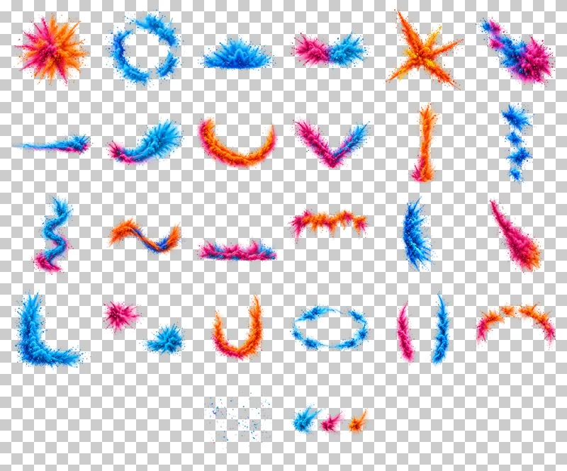 Color Powder Motion and Poster Overlays PNG Collection: all 26 elements in one grid