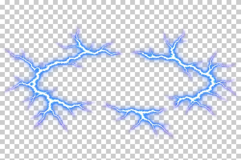 Broken electrical arcs forming a shallow oval with a clear center.