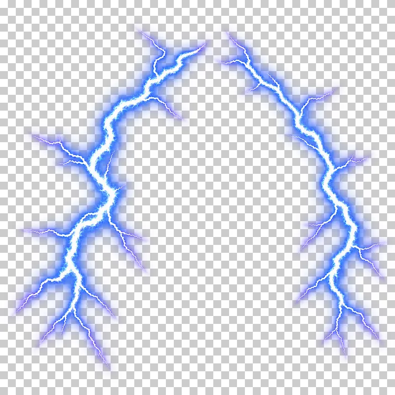 Two unequal electrical arms curving inward above a clear center.