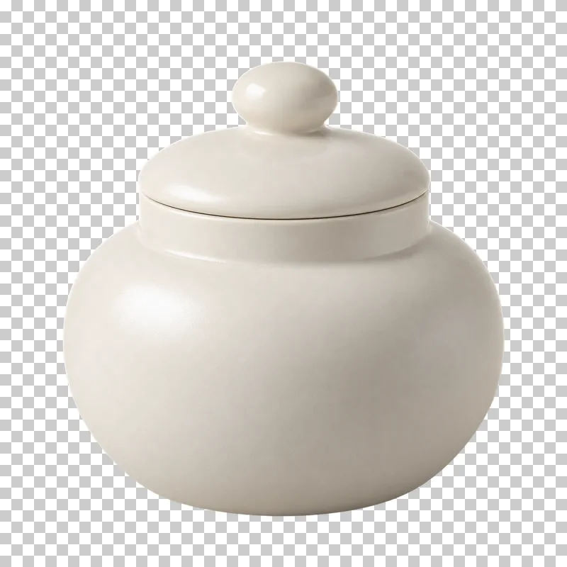 Unbranded lidded apothecary candle jar, isolated with a transparent background.