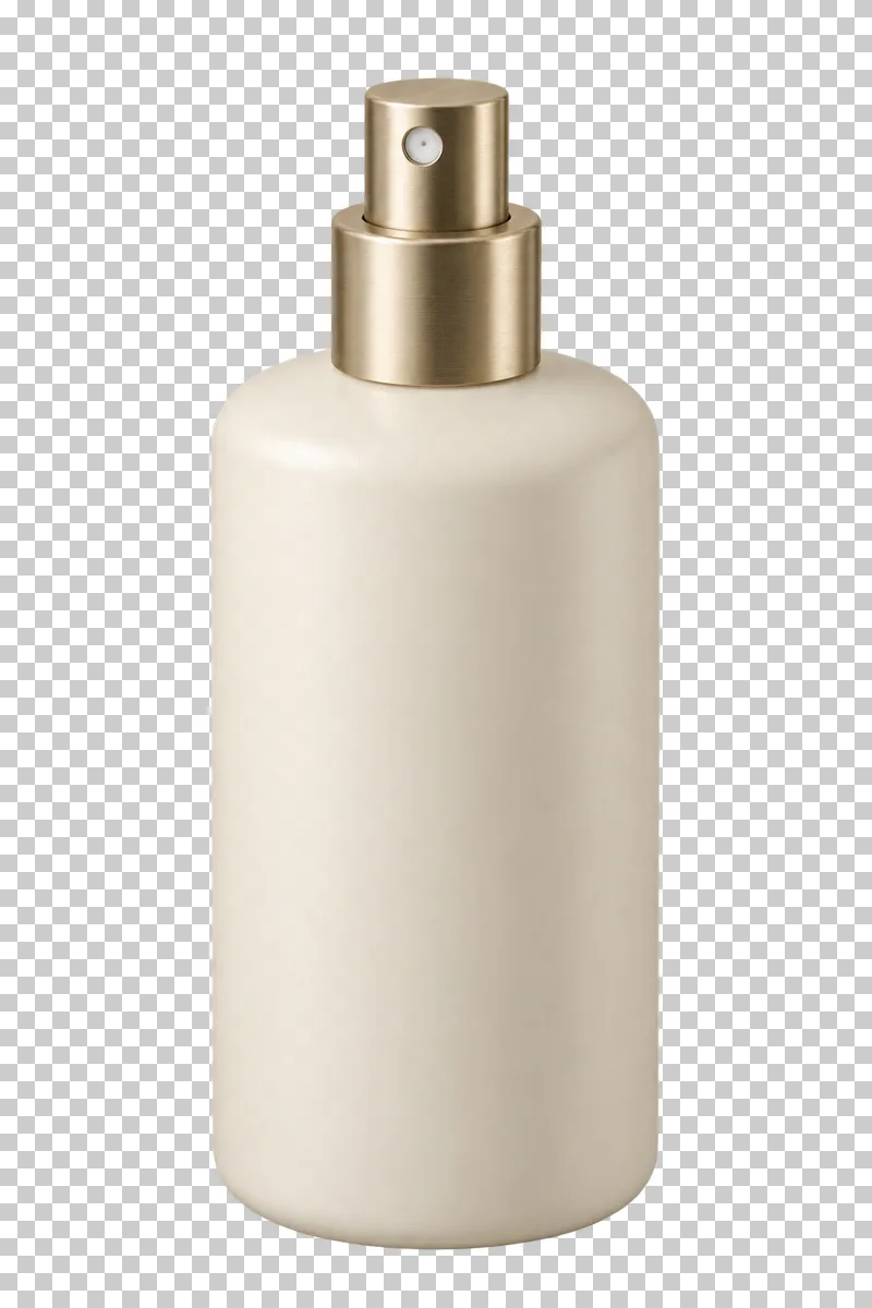 Unbranded room and linen spray, isolated with a transparent background.
