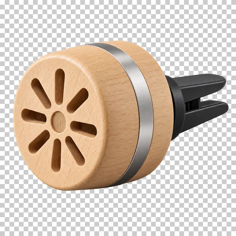 Unbranded vent-clip car diffuser, isolated with a transparent background.