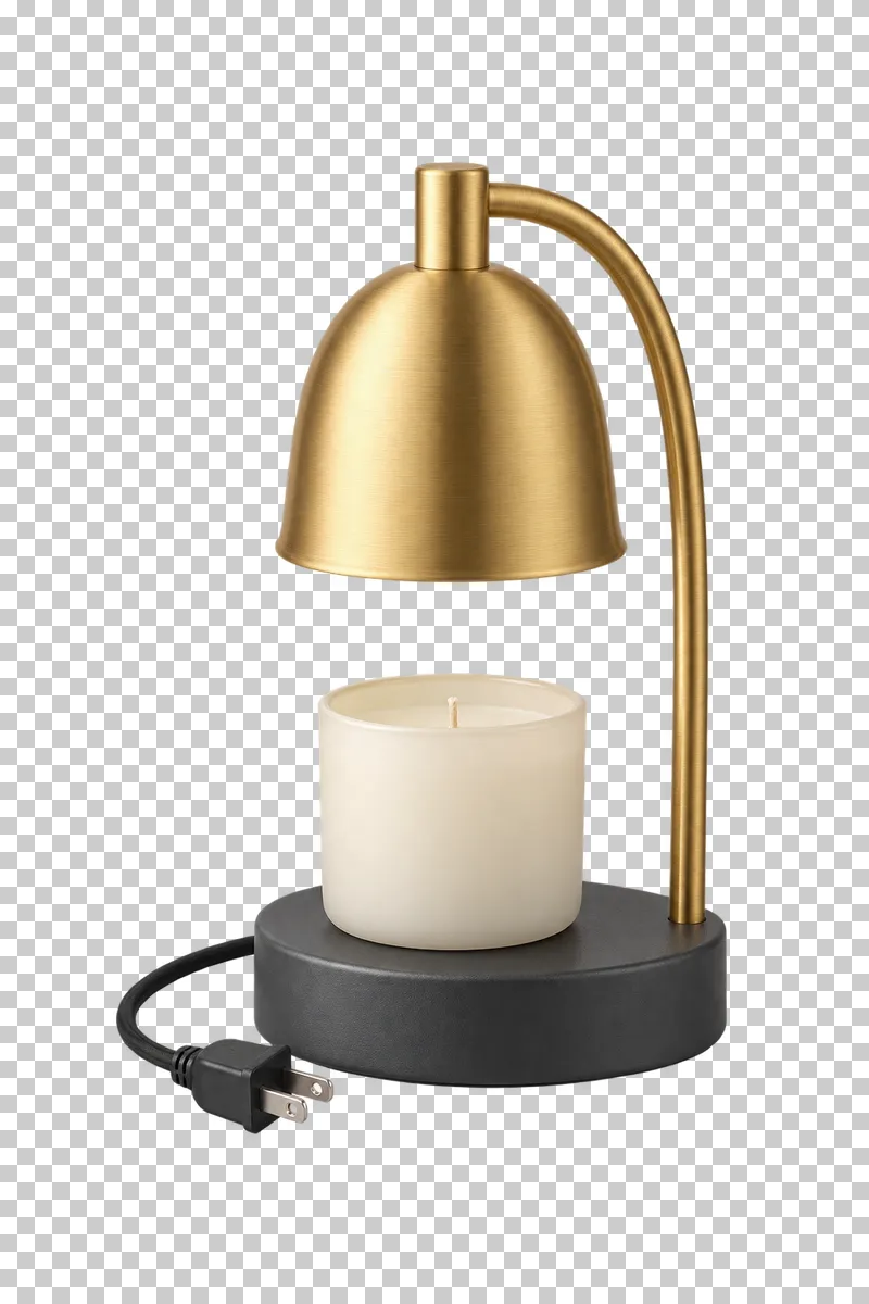 Unbranded candle-warmer lamp, isolated with a transparent background.