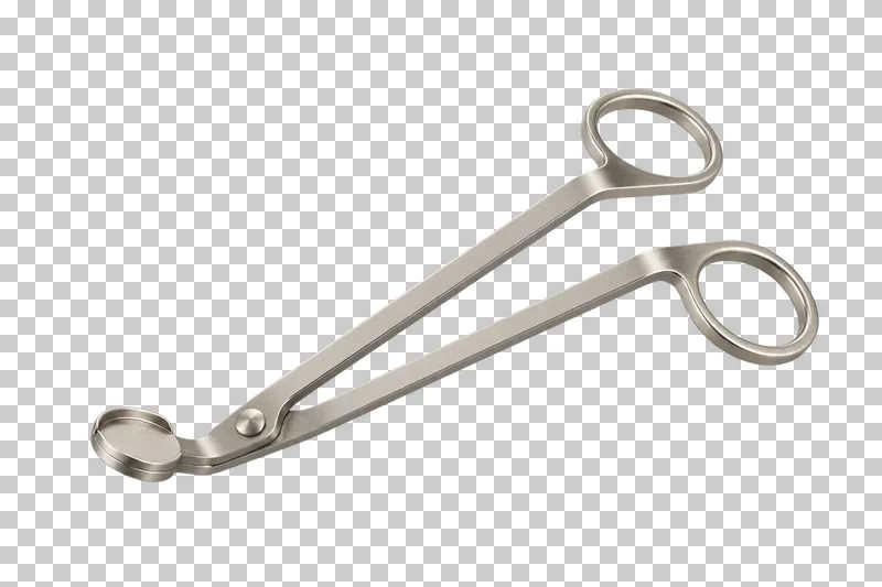 Unbranded candle wick trimmer, isolated with a transparent background.