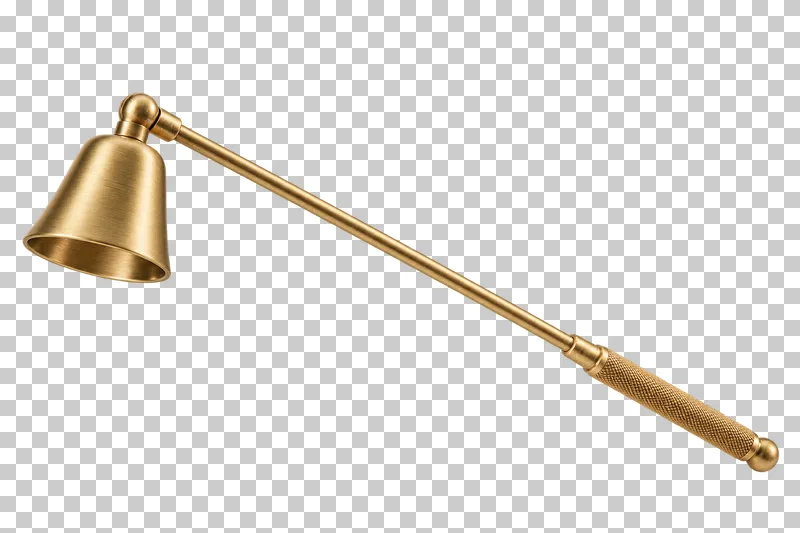 Unbranded bell candle snuffer, isolated with a transparent background.